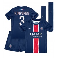 Paris Saint-Germain Presnel Kimpembe #3 Replika babykläder Hemmaställ Barn 2024-25 Kortärmad (+ korta byxor)